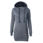 Damen Hoodiekleid mit seitlichen Eingrifftaschen Fudus