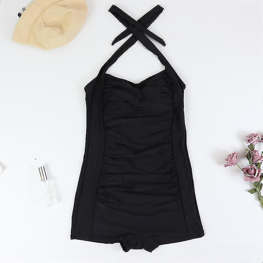 Damen Boyleg Einteiler Badeanzug Sportlich Bequem