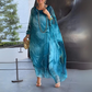 Kaftan Kleid Fließend Elegant Ärmel