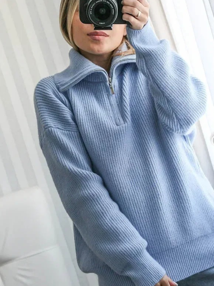 MonAmi Woll winddichte Pullover mit Reißverschluss Damen