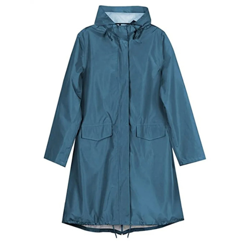 Damen Regenjacke Mit Kapuze Lange Wasserdichte Leichte Jacke