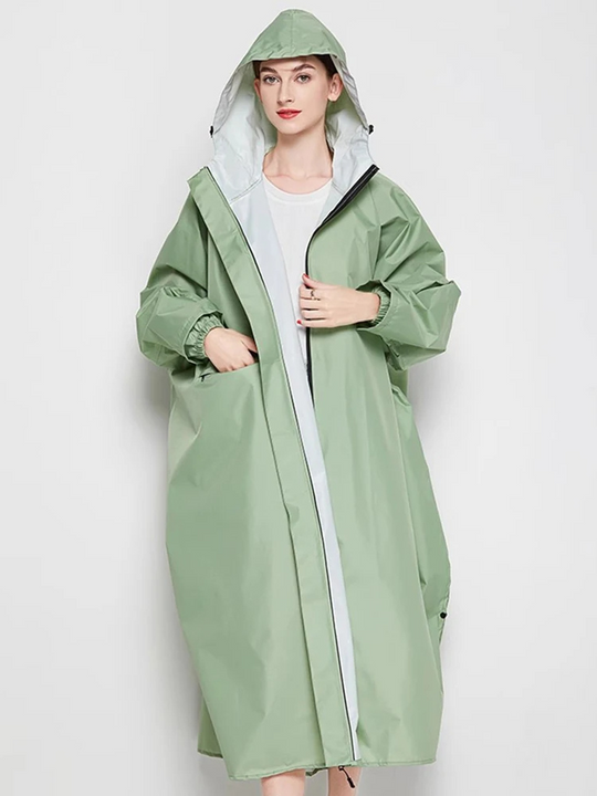 Damen Oversized Wasserdichte Regenjacke Leicht Kapuze Komfort