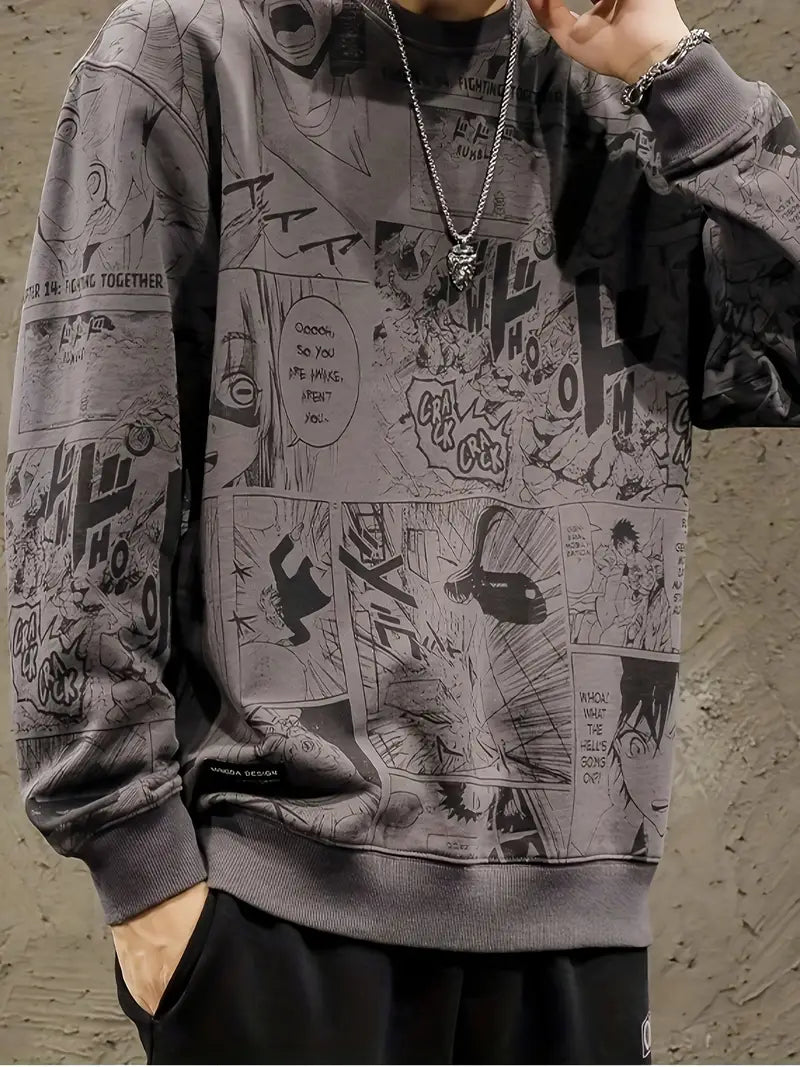 Herren Sweatshirt Mit Trendigem Print Für Alltag