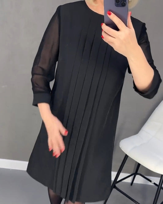 Fudus | Adora Kleid Einfach Mit Falten Und Patchwork Netz