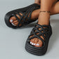 Damen Geflochtene Plateau-Sandalen