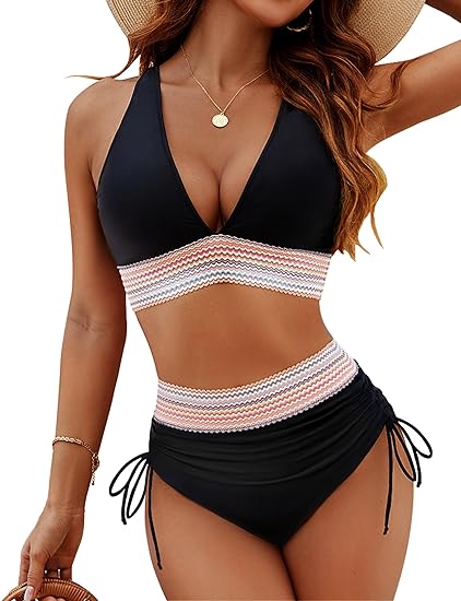 Damen Bikini mit Hoher Taille und Bauchkontrolle