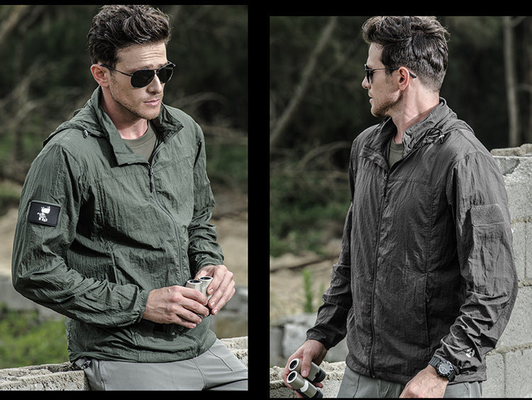 Herren Leichte Wasserdichte Jacke Mit Reißverschluss