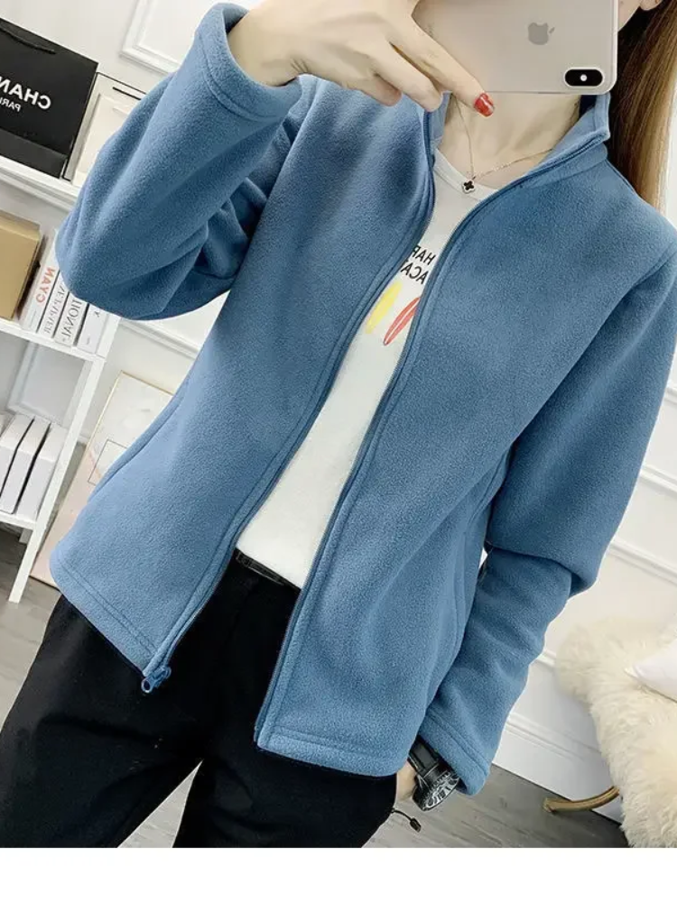 Snuggle - Bequem und Warm Jacke mit Reißverschluss, Fleece Weste Damen