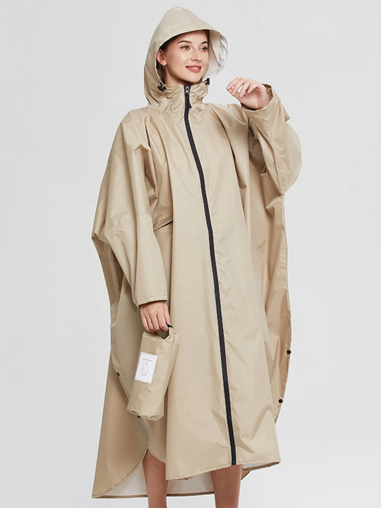 Damen Oversized Wasserdichte Regenjacke Leicht Kapuze Komfort