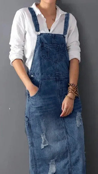 Fudus | Trendiges Denim Latzkleid