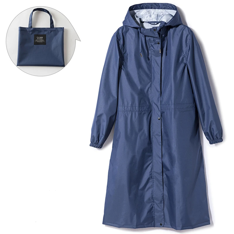 Damen Regenjacke Leicht Wasserdicht Lang Mit Kapuze