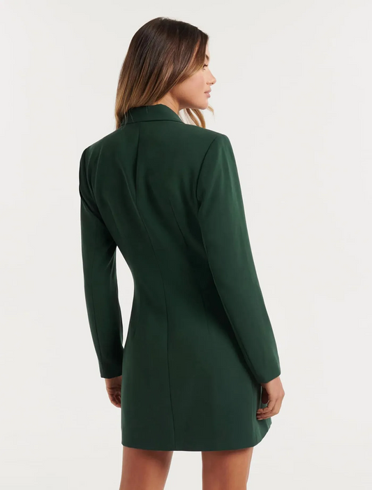 Preluxi - Blazer Kleid Damen, Klassisch Doppelknöpfig Mit Langen Ärmeln