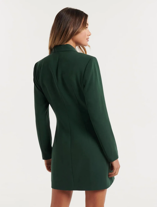 Damen Blazer Kleid Doppelknöpfig Klassisch Langarm Elegant