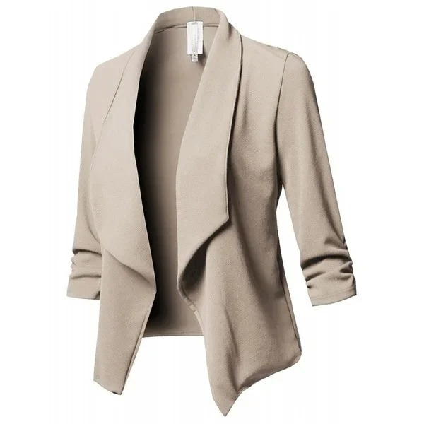 Damen Blazer Offene Vorderseite Elegant Leicht