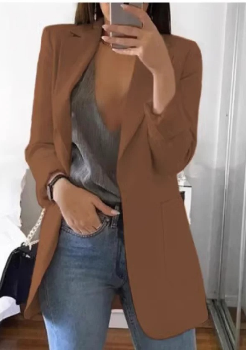 Fudus - Stilvolle Damen Blazer Mit Tiefem V-Ausschnitt - Ideal Für Jeden Tag