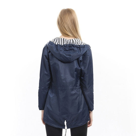 Damen Regenjacke Bequem Mit Verstellbarer Größe
