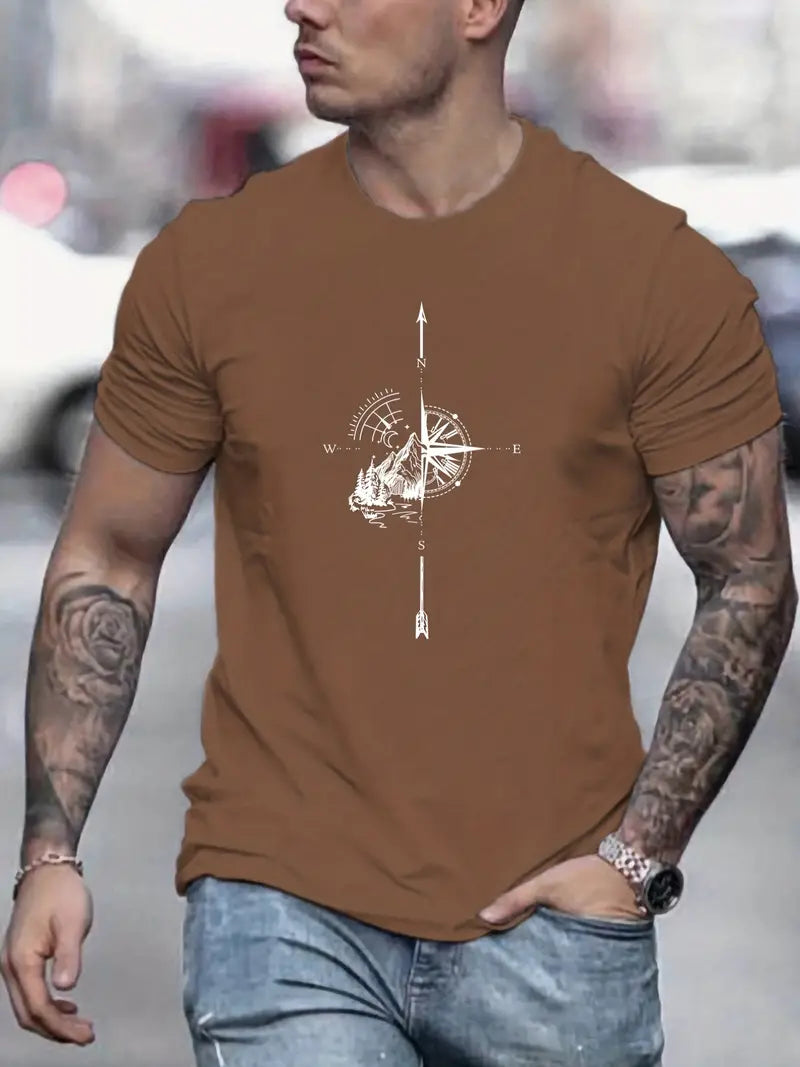 Herren Bequemes T-shirt Bedruckt
