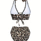 Damen Leoparden Print Halter Bikini Satz