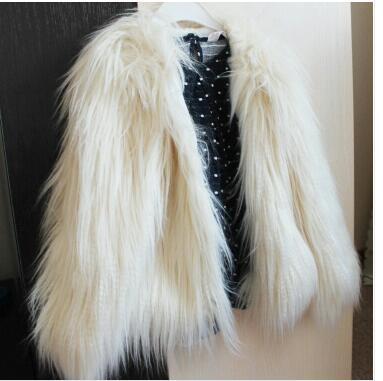 Damen Kunstfelljacke mit voluminösen Ärmel und lässigem Schnitt Fudus