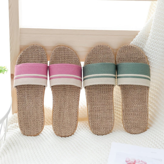 Grüne Leinen Slipper Bequem Elegant Vielseitig
