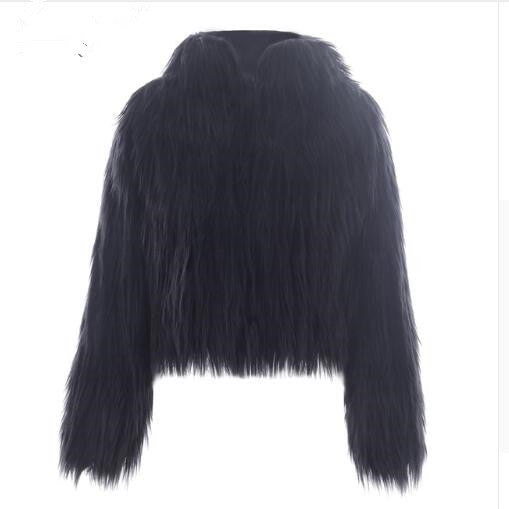 Damen Kurze Felljacke mit voluminösem Design Fudus