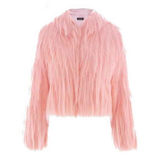 Damen Kurze Felljacke mit voluminösem Design Fudus