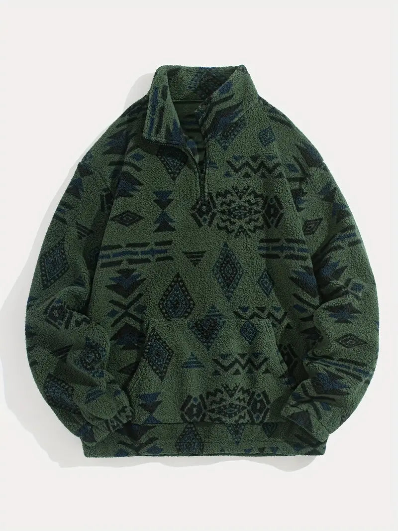 Herren Pullover Loose Fleece Superweich Pflegeleicht Warm