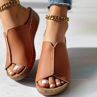 Damen Elegante Keil Pantoletten