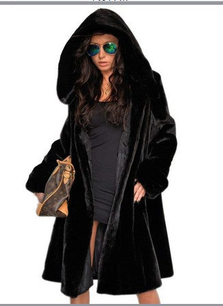 Damen hochwertige Kapuzenfelljacke Fudus