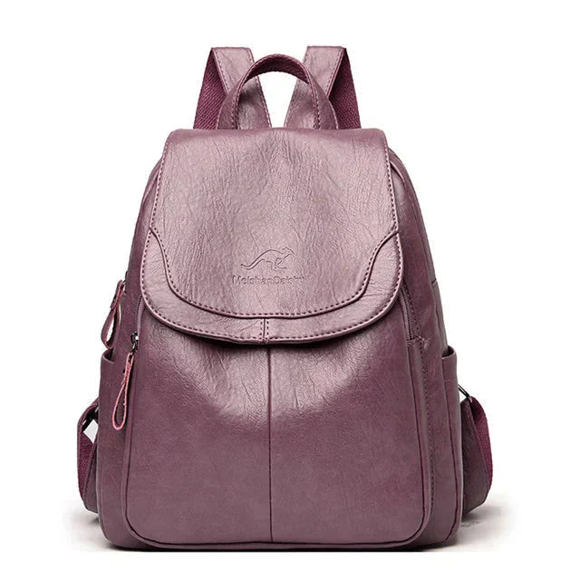 Damen Diebstahlsicherer Leder Rucksack