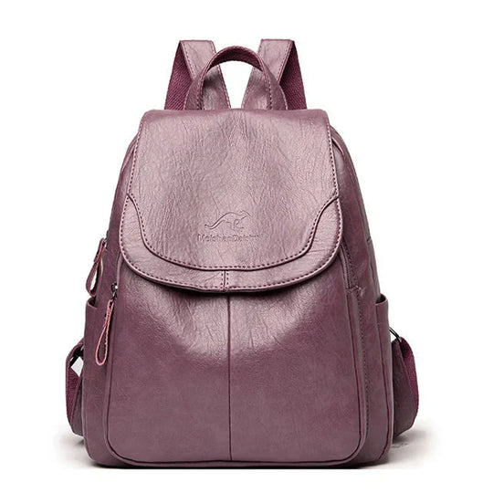 Damen Diebstahlsicherer Leder Rucksack