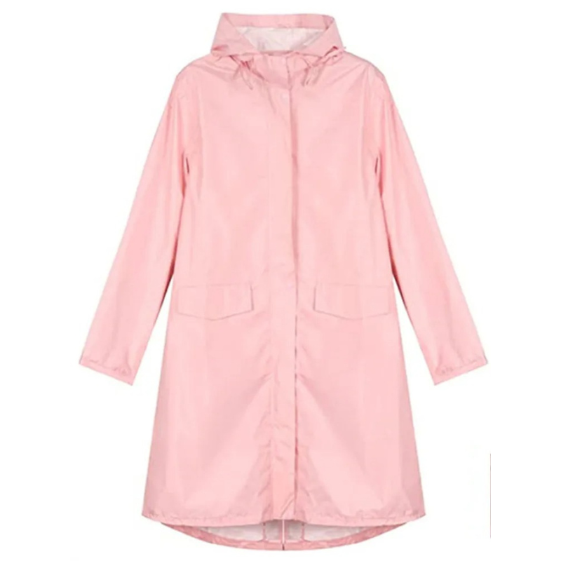 Damen Regenjacke Mit Kapuze Lange Wasserdichte Leichte Jacke