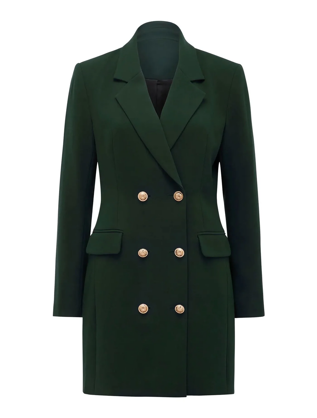 Damen Blazer Kleid Doppelknöpfig Klassisch Langarm Elegant