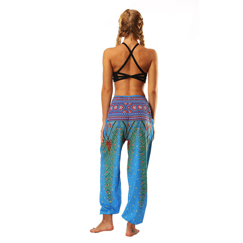 Damen Bohemian Yoga Hose mit Elegantem Druck und Komfortablem Schnitt