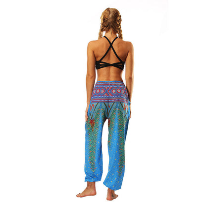 Damen Bohemian Yoga Hose mit Elegantem Druck und Komfortablem Schnitt