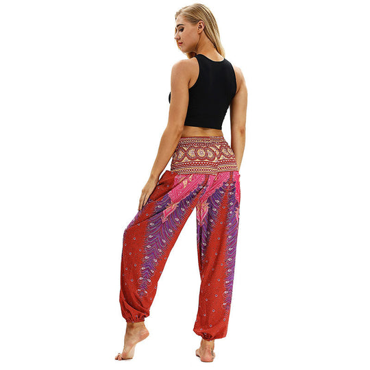 Damen Bohemian Yoga Hose mit Elegantem Druck und Komfortablem Schnitt