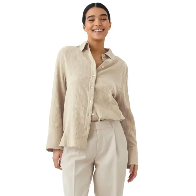 Damen Baumwollhemd Klassischer Schnitt