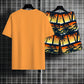 Damen Sommer Satz Aus T-shirt und Kurzer Hose mit Palmenprint
