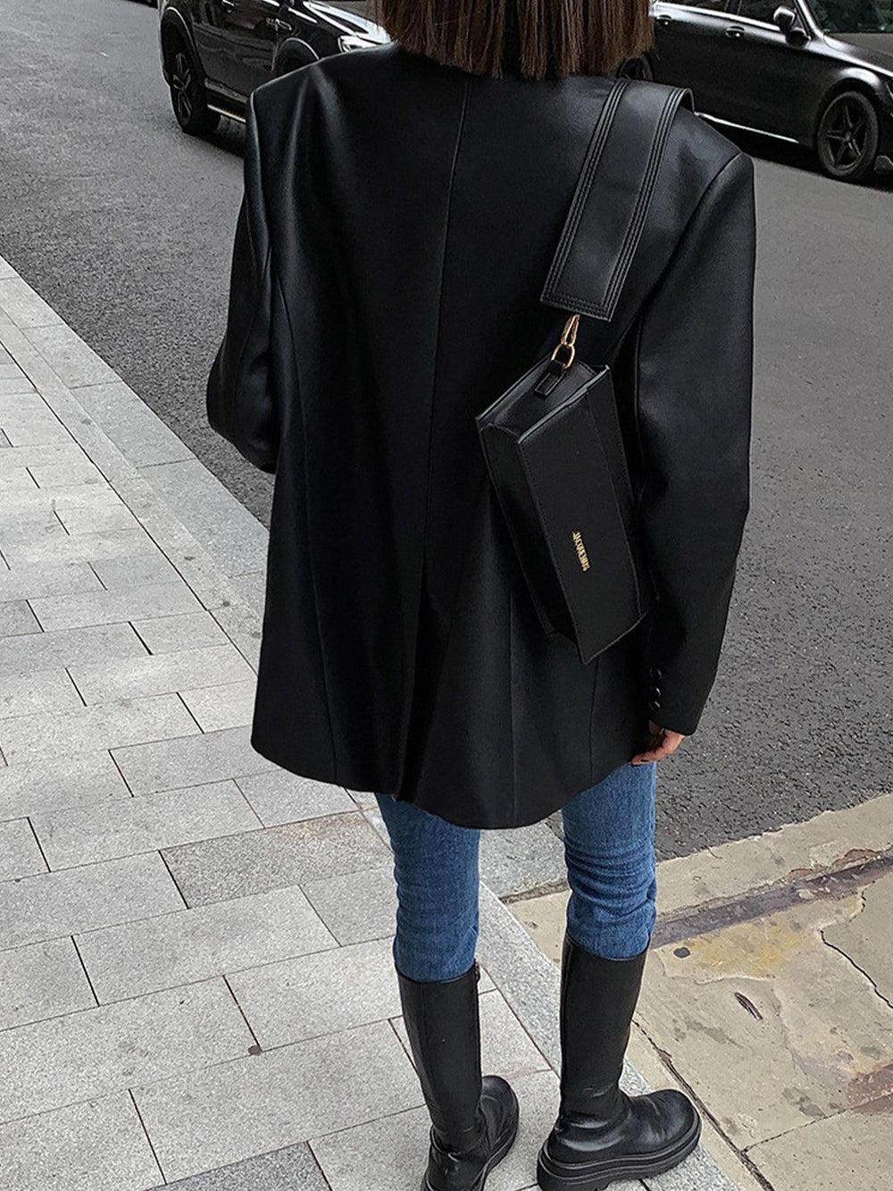 Damen Vielseitiger Lederblazer