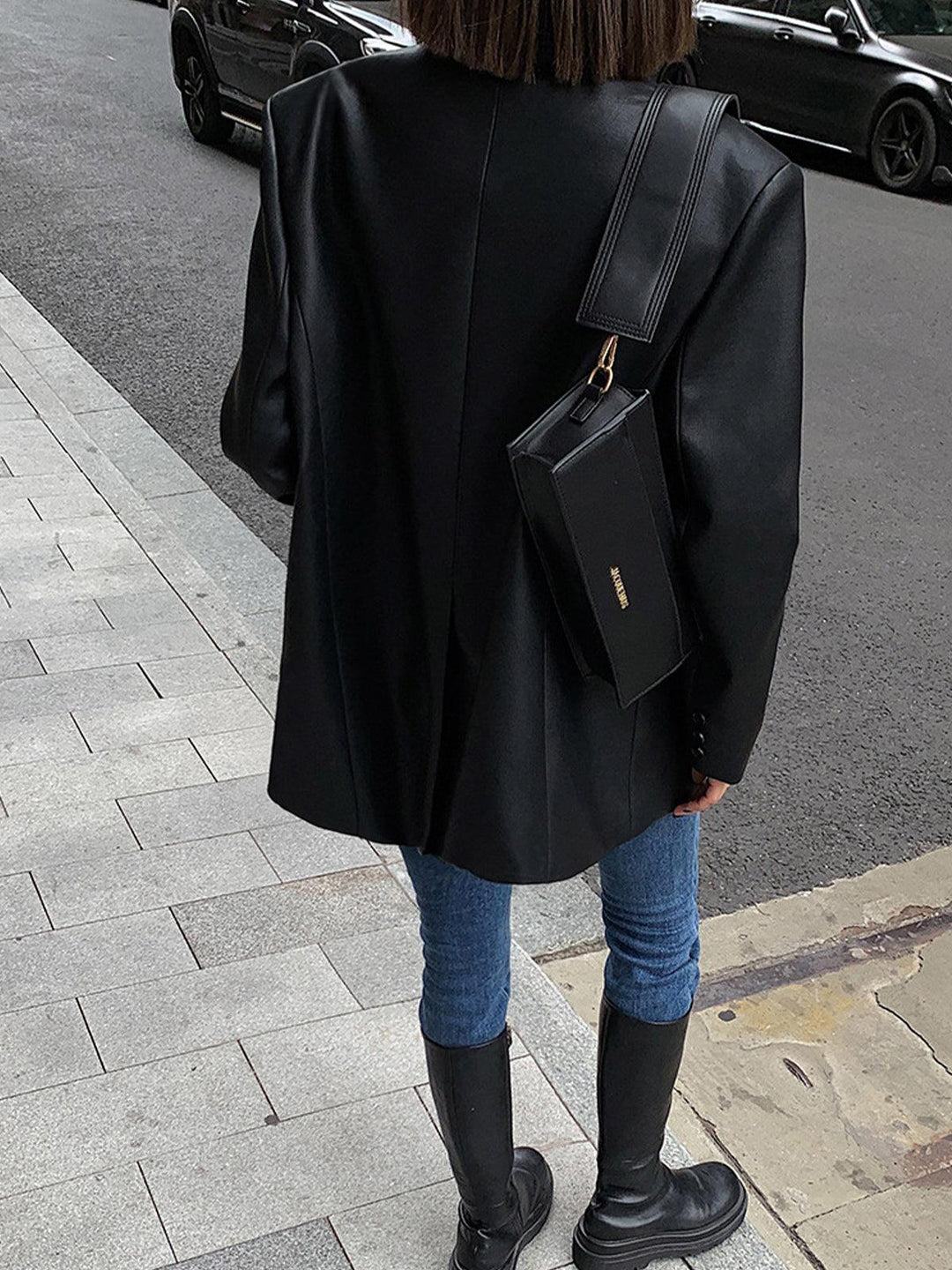 Damen Vielseitiger Lederblazer