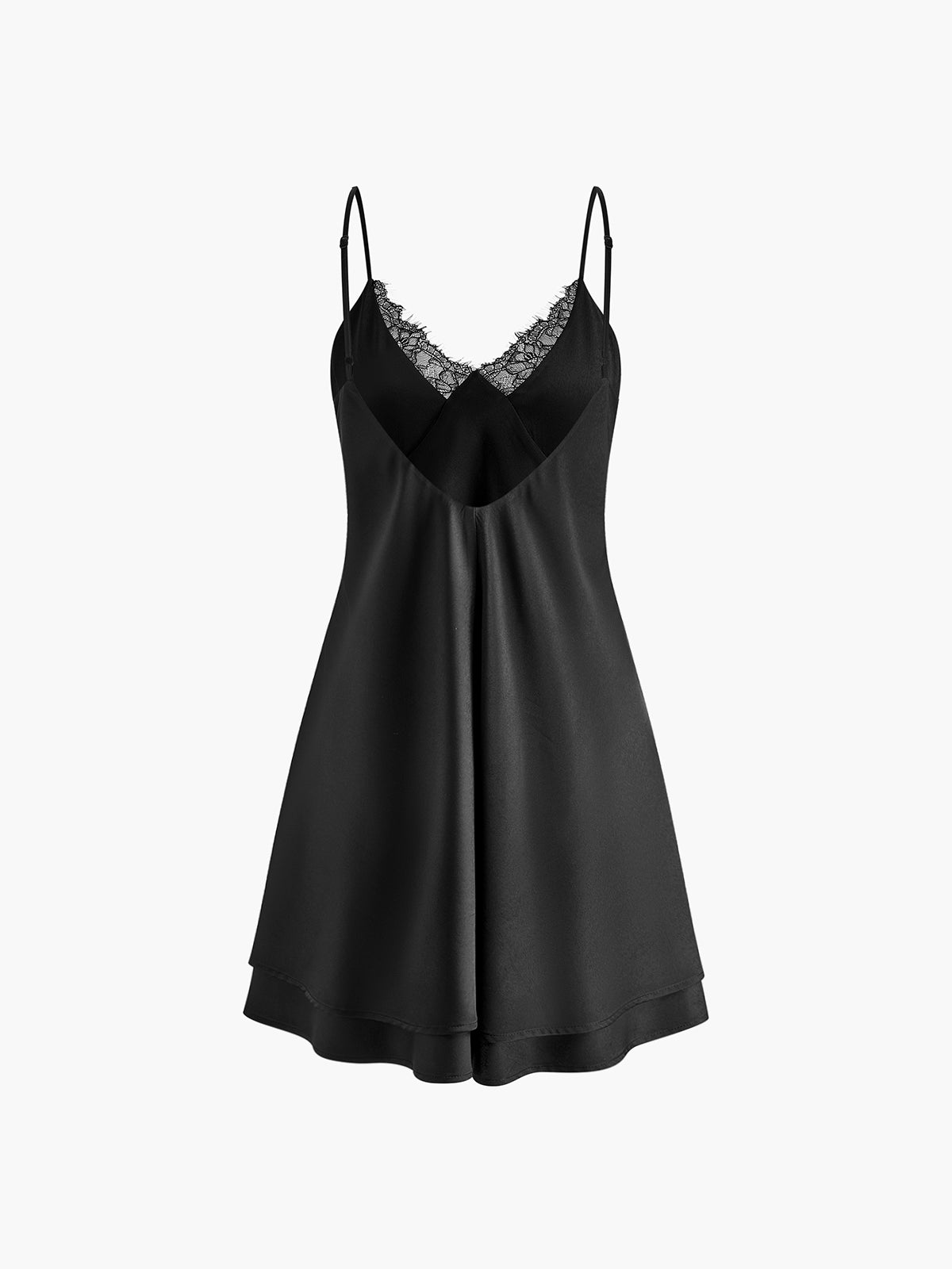 Kleid Satin Rüchlos V-Ausschnitt Elegant