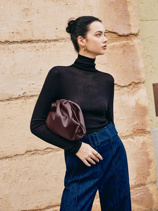 Clutch Tasche Zugband Soft Zeitloser Chic