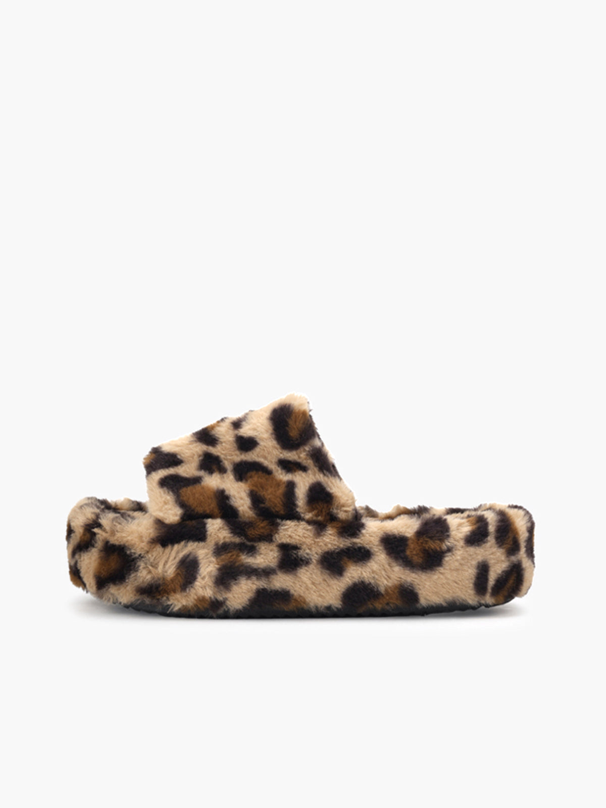 Fudus | Leopard Fuzzy Plattform Hausschuhe