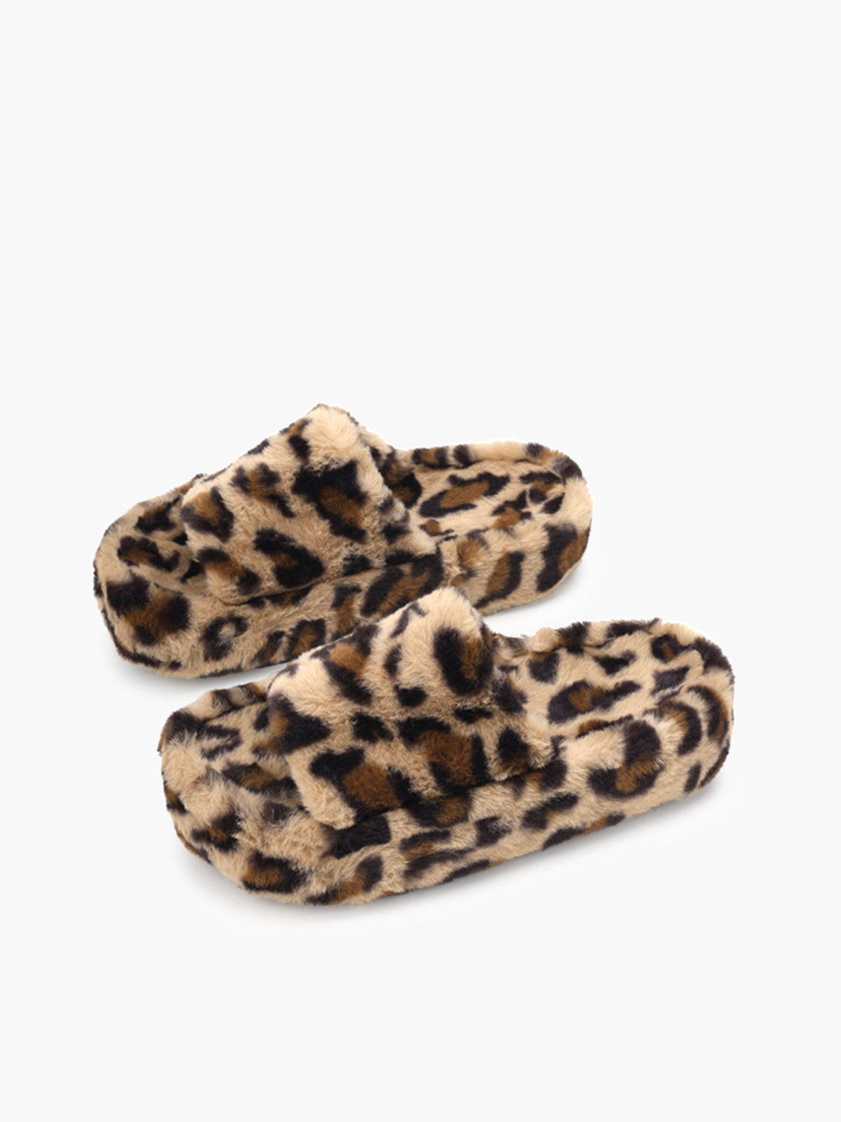 Fudus | Leopard Fuzzy Plattform Hausschuhe