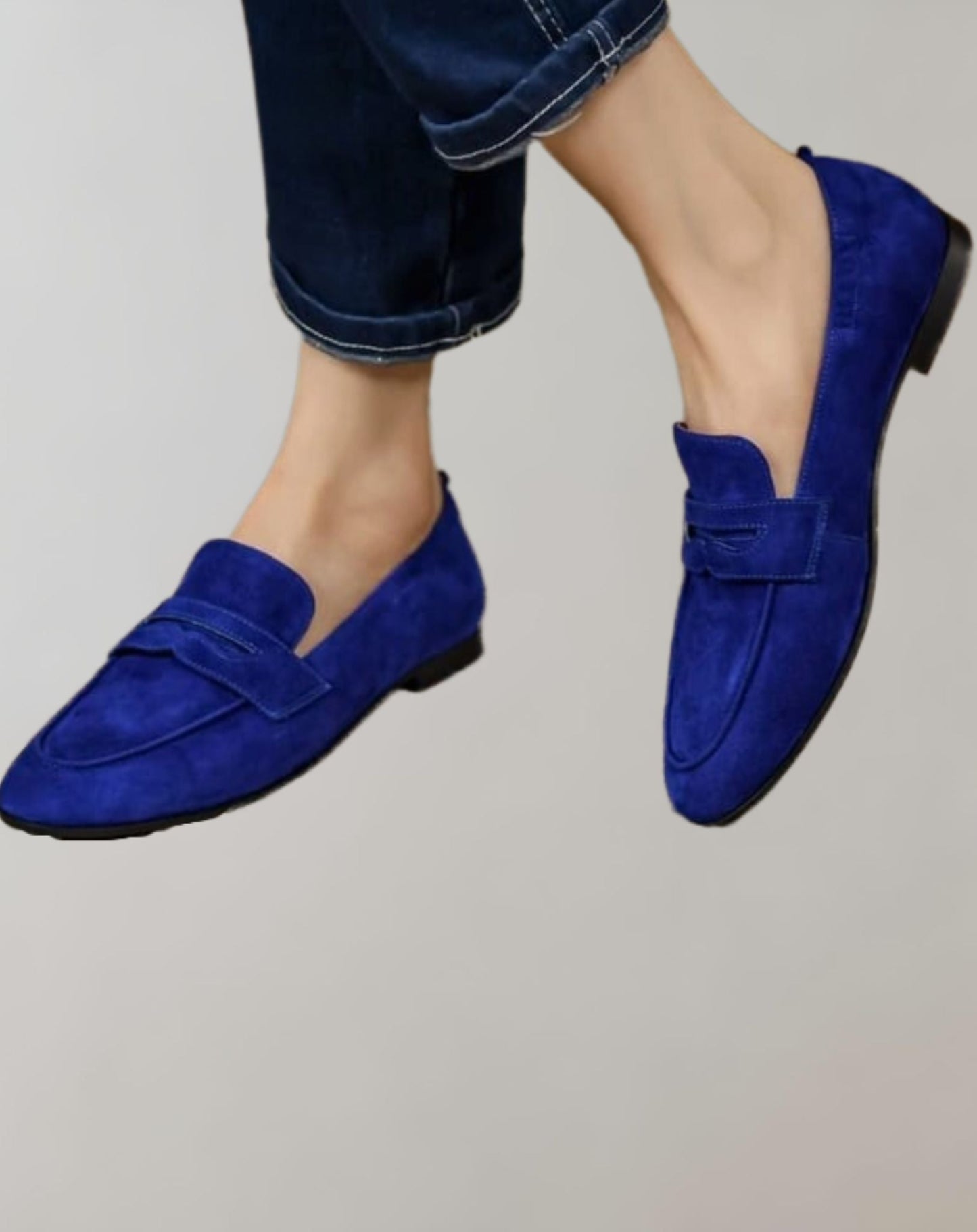 Damen Spitz Zulaufende Niedrig Geschnittene Wildleder Loafer Schuhe