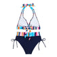 Julia - Bunt Gestreifter Halter-Neck Bikini