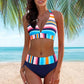Julia - Bunt Gestreifter Halter-Neck Bikini