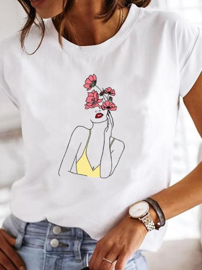 Damen Super Stylisches T Shirt Mit Extravaganten Sommerdesigns