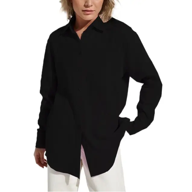 Damen Baumwollhemd Klassischer Schnitt