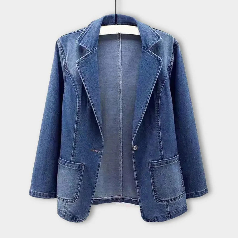 Damen Stylischer Denim Blazer Bequem Für Alltag